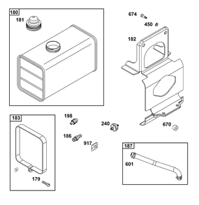 Fuel Supply Group Diagram and Parts List for 326431-3521-08 200000 - 399999 Briggs and Stratton Engine